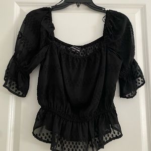 The Fifth Label black 3 quarter sleeve top